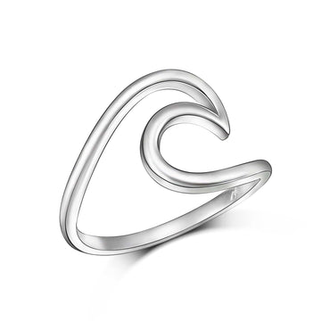 Surfer Ocean Wave Ring Sterling Silver Ring