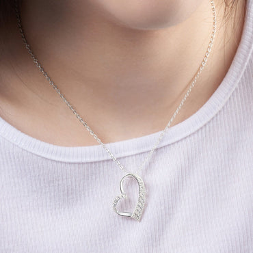 Open Heart Pendant Sterling Silver Pendant