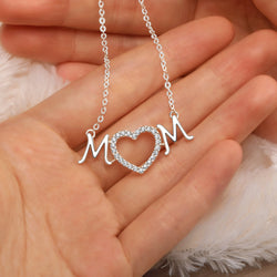 Mother Heart Necklace Sterling Silver Pendant Necklace