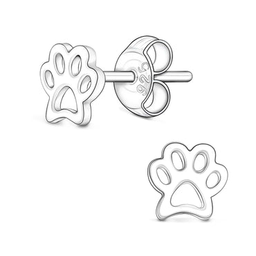 Petite Pet Paw Print Earrings Stud Sterling Silver Stud Earrings