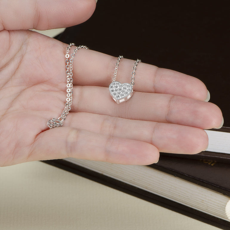 Heart Necklace Sterling Silver Chain Love Necklace Pendant Necklace