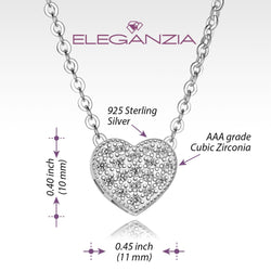 Heart Necklace Sterling Silver Chain Love Necklace Pendant Necklace