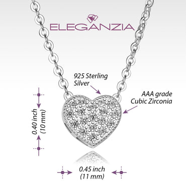Heart Necklace Sterling Silver Chain Love Necklace Pendant Necklace
