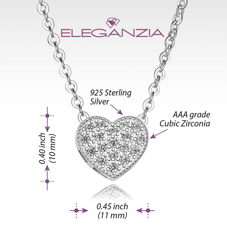 Heart Necklace Sterling Silver Chain Love Necklace Pendant Necklace