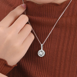 Classic CZ Drop Pendant Necklaces Sterling Silver Pendant Necklace