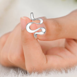 Curved Wave Ring Sterling Silver Ring