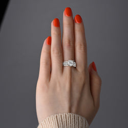 Minimalist Engagement Ring Silver Wedding Band Promise Ring