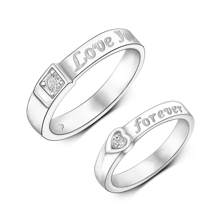 Be Mine Forever CZ Couple Promise Rings Set Couple Ring