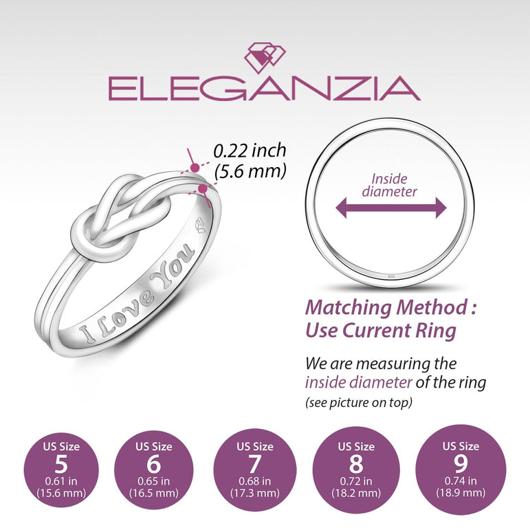 Braided Knot Silver Promise Rings for Her Couple Ring