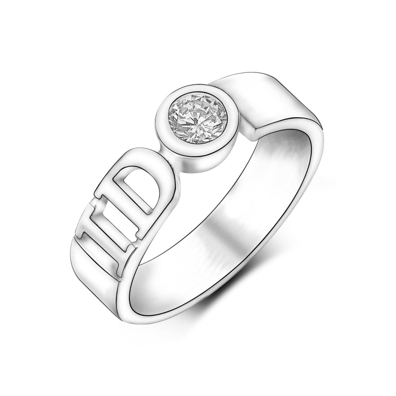 CZ I Do Silver Couple Commitment Rings for Him Promise Ring