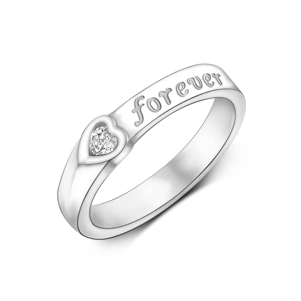Engravable Guardian Angel Matching Promise Rings For Couples In