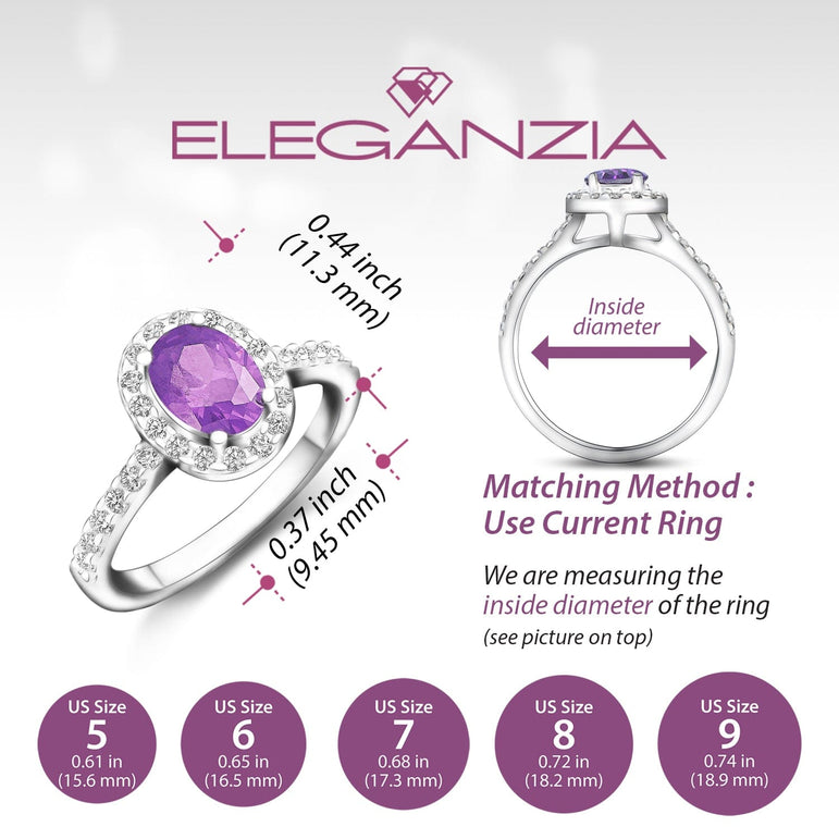 Amethyst Engagement Ring Vintage Halo Ring Silver Promise Ring