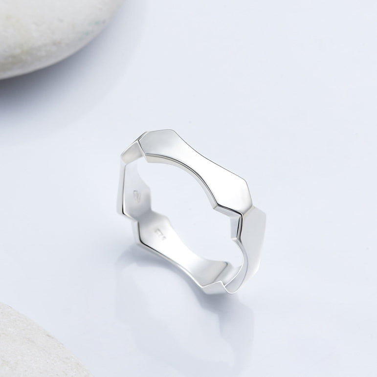 Bamboo Sterling Silver Rings for Men Ring
