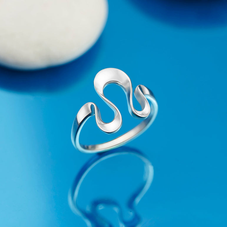 Curved Wave Ring Sterling Silver Ring