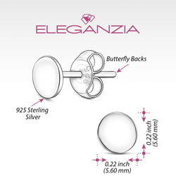 Round Disc Stud Earrings Sterling Silver Stud Earrings