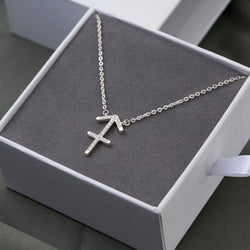 Sagittarius Zodiac Necklace Silver Constellation Horoscope Pendant Necklace