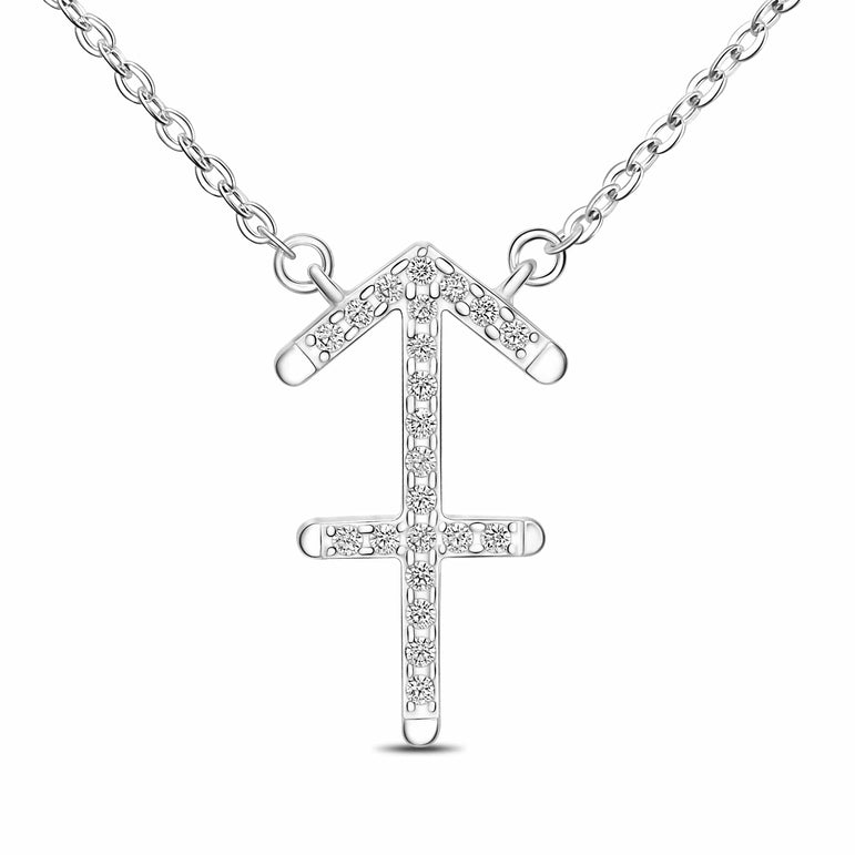 Sagittarius Zodiac Necklace Silver Constellation Horoscope Pendant Necklace