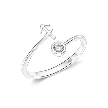 Sagittarius Ring Sterling Silver Adjustable Zodiac Sign Ring Ring