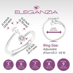 Sagittarius Ring Sterling Silver Adjustable Zodiac Sign Ring Ring