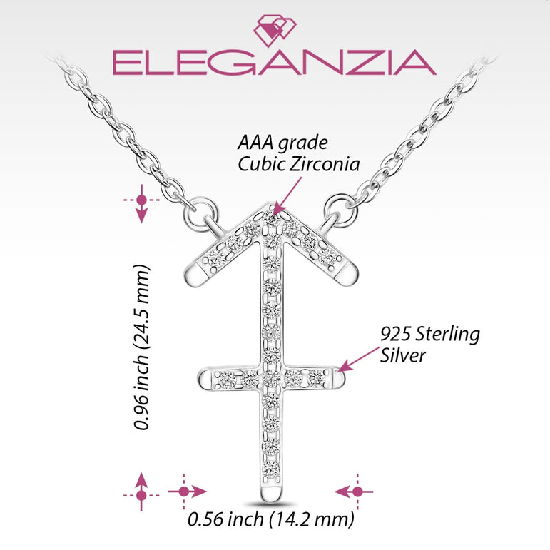 Sagittarius Zodiac Necklace Silver Constellation Horoscope Pendant Necklace