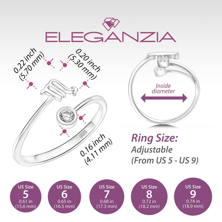 Scorpio Ring Sterling Silver Adjustable Zodiac Sign Ring Ring