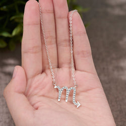 Scorpio Zodiac Necklace Silver Constellation Horoscope Pendant Necklace