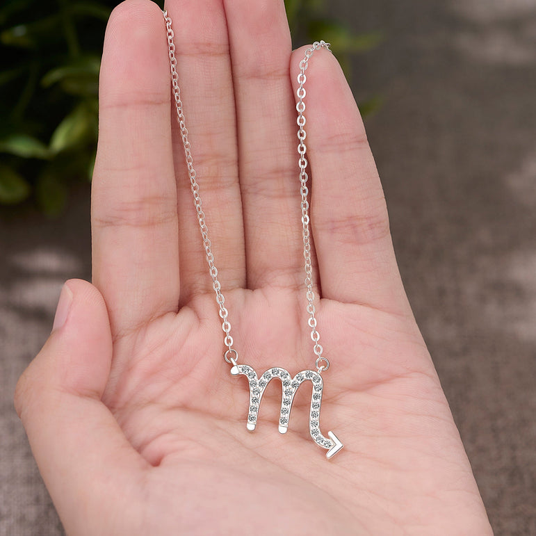 Scorpio Zodiac Necklace Silver Constellation Horoscope Pendant Necklace