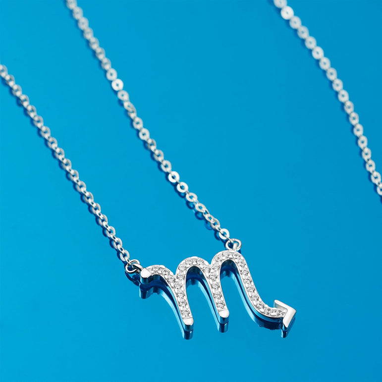 Scorpio Zodiac Necklace Silver Constellation Horoscope Pendant Necklace