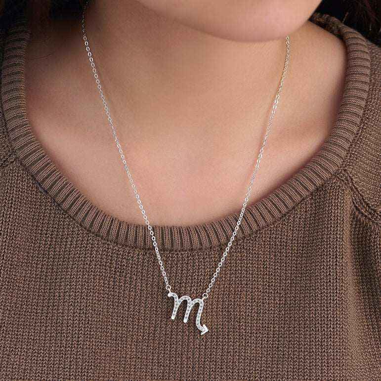 Scorpio Zodiac Necklace Silver Astrology Constellation Necklace Horoscope Jewels Pendant Necklace