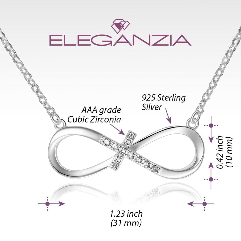 Infinity Cross Necklace Sterling Silver Pendant Necklace