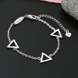Geometric Triangle Sterling Silver Bracelet Chain Bracelet