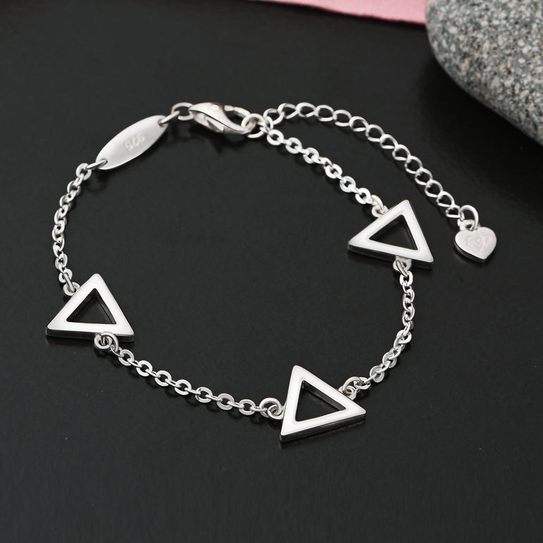 Geometric Triangle Sterling Silver Bracelet Chain Bracelet