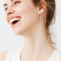 CZ Baby Feet Sterling Silver Stud Earrings Stud Earrings