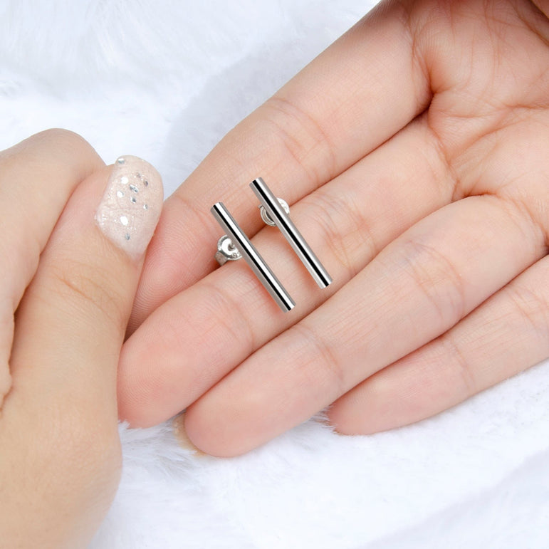 Sterling Silver Bar Earrings Studs Stud Earrings