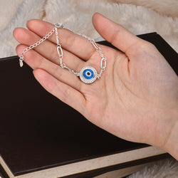 Sterling Silver Evil Eye Bracelet Third Eye Bracelet Bracelet