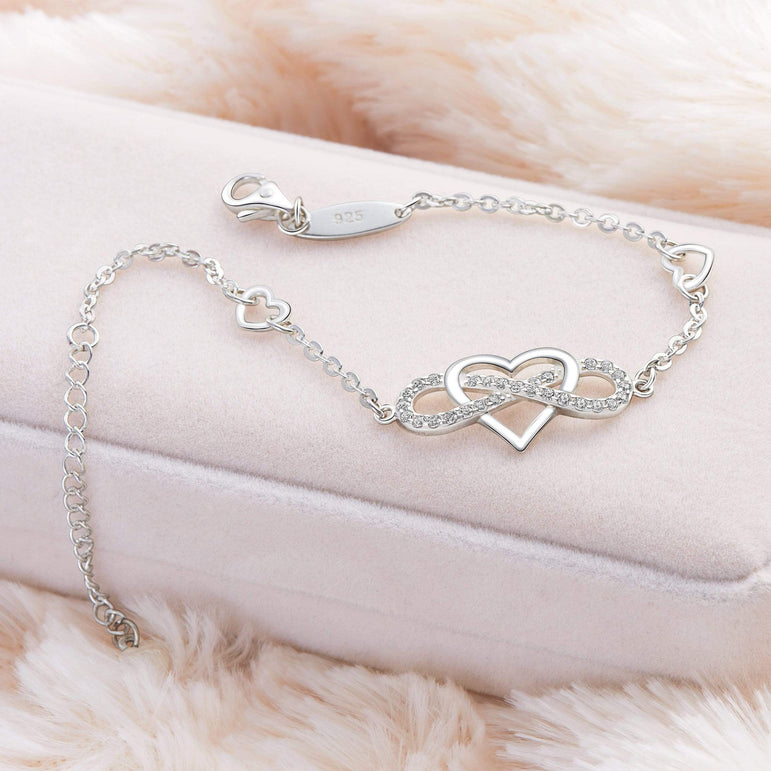 Sterling Silver Infinity Heart Bracelet Bracelet