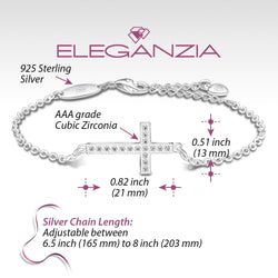 Classic Sideways Cross Bracelet Sterling Silver Bracelet