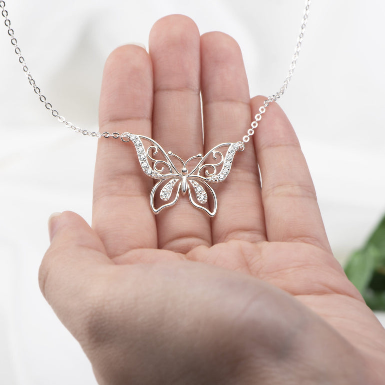 Butterfly Necklace Sterling Silver Pendant Necklace