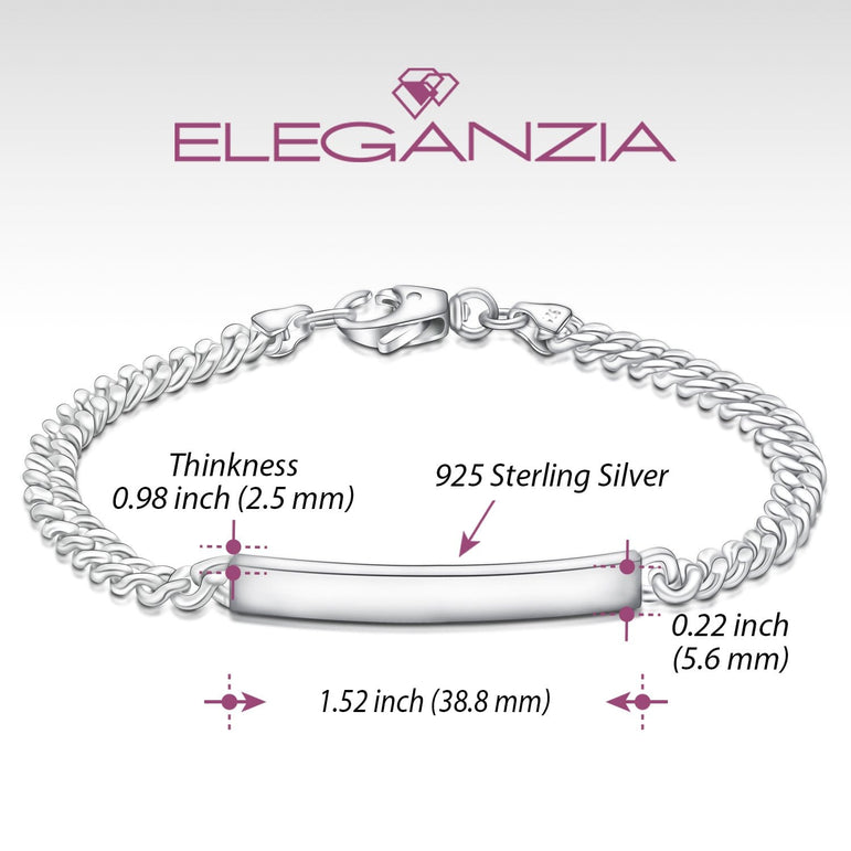 Classic Men Tag Sterling Silver Bracelet Bracelet