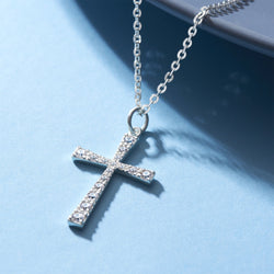 CZ Cross Sterling Silver Pendant Pendant