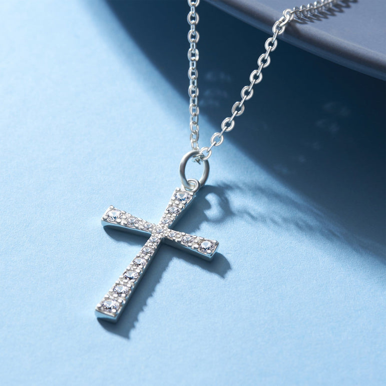 CZ Cross Sterling Silver Pendant Pendant
