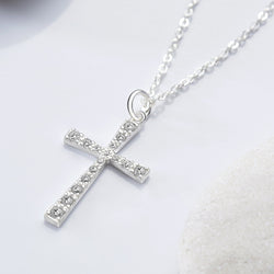 CZ Cross Sterling Silver Pendant Pendant