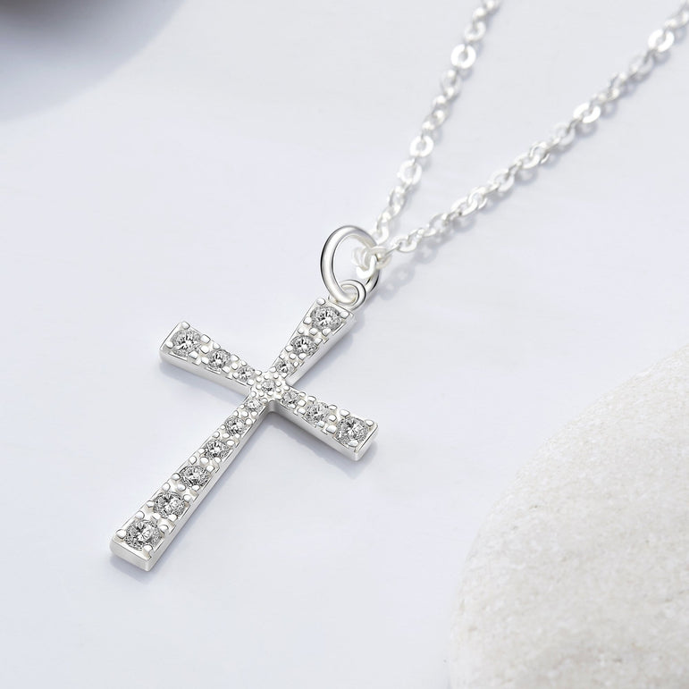 CZ Cross Sterling Silver Pendant Pendant
