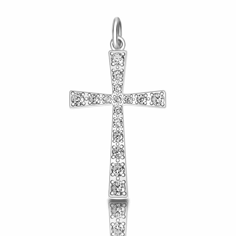 CZ Cross Pendant For Girls Sterling Silver
