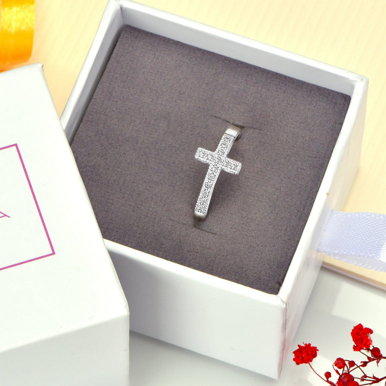 Classic Sideways Cross Rings Sterling Silver Ring