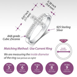 Classic Sideways Cross Rings Sterling Silver Ring
