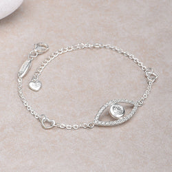 CZ Evil Eye Bracelet Silver Bracelet