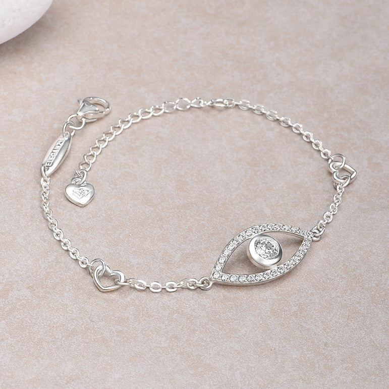 CZ Evil Eye Bracelet Silver Bracelet