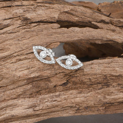 CZ Evil Eye Earrings Stud Silver Stud Earrings