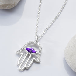 Evil Eye Pendant Silver | Hamsa Hand Pendant Pendant